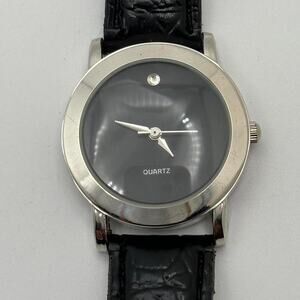 Silver & black mens watch